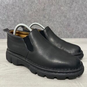 Born Black Leather Slip On Chunky Shoes Womens Sz 9 Orthopedic Comfort Loafers